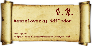 Veszelovszky Nándor névjegykártya